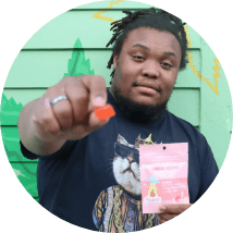 Man holding a gummie